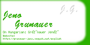 jeno grunauer business card